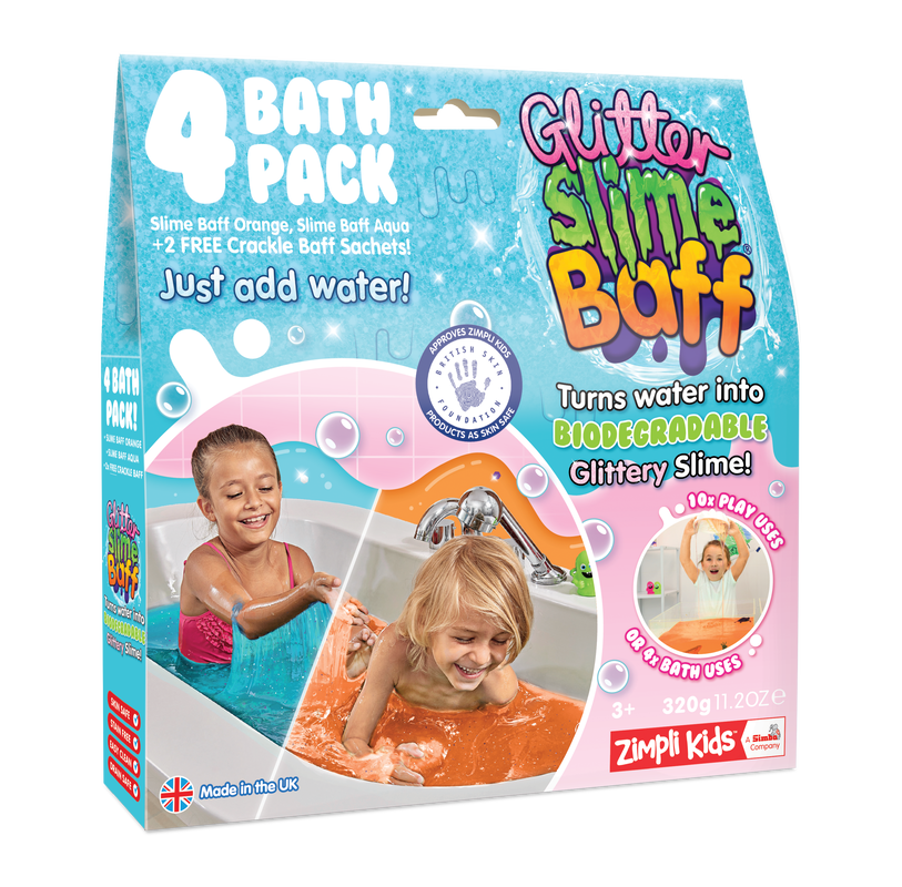 Smelli Gelli Baff Purple Bubblegum or Orange Tutti Frutti Zimpli Kids 300g Bath 